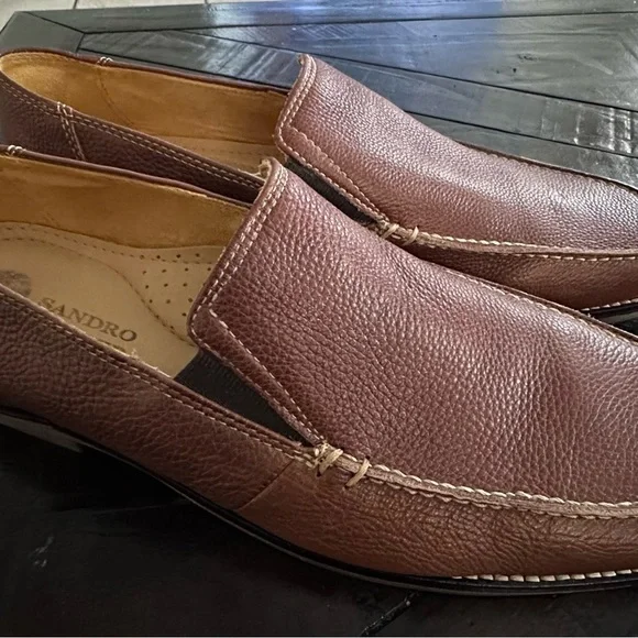 Sandro Mens 10 Loafers Brown Soft Leather Comfort/Casual Shoes Made In Brazil - Picture 2 of 13